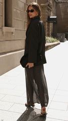 Onella Sheer Maxi Skirt - Black/White Spot