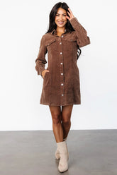Carla Corduroy Mini Dress | Brown