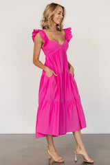 Aria Back Tie Dress | Pink