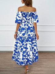 Robe à motifs floraux midi bohème