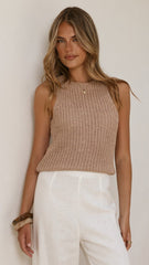 Lyla Knit Top - Beige