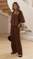 Luna Button Up Shirt - Chocolate