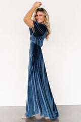 Vivian Velvet Maxi Dress | Blue