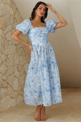 Your Girl Loves Midi Dress Blue