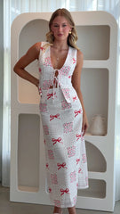 Daria Tie Front Top - Sweet Bow Pink