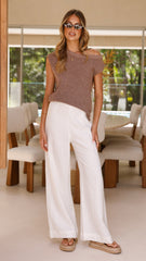 Robin Off Shoulder Top - Chocolate